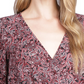 Top feminino Michael Kors com bainha de lenço Paisley rosa tamanho pequeno extrapequeno