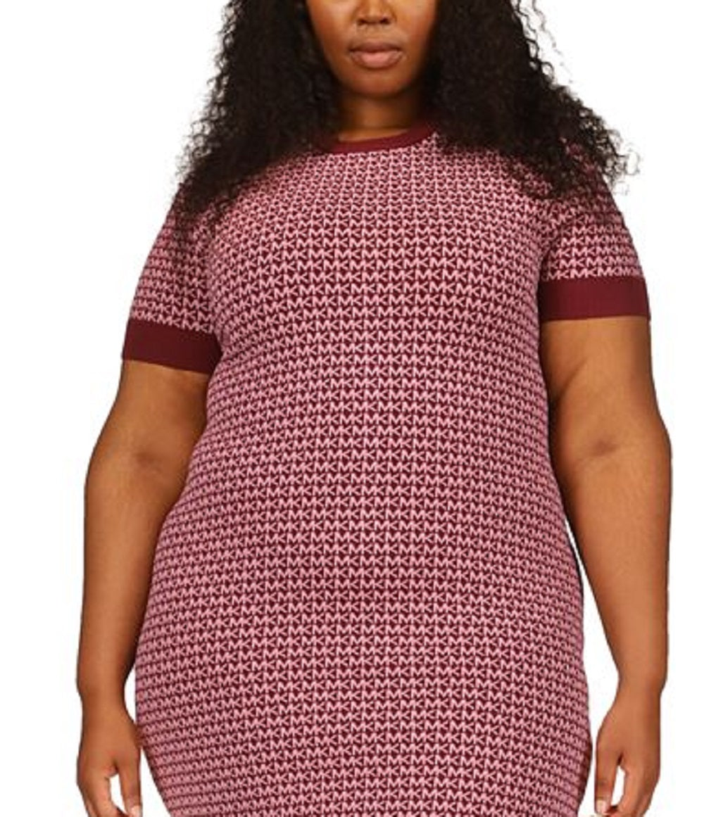 Vestido curto suéter feminino Michael Kors MK Block vermelho tamanho 1X