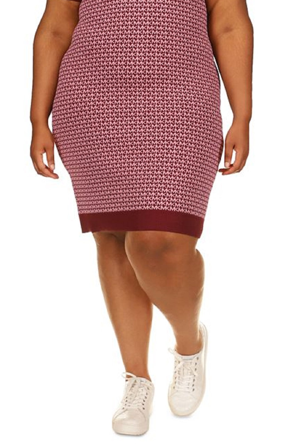 Vestido curto suéter feminino Michael Kors MK Block vermelho tamanho 1X