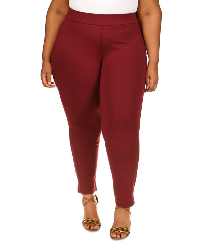 Michael Kors Women's Full Length Pull On Trousers Red Size 1X