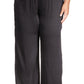 Calça feminina Michael Kors com estampa animal em jacquard e perna larga, preta, tamanho 2X