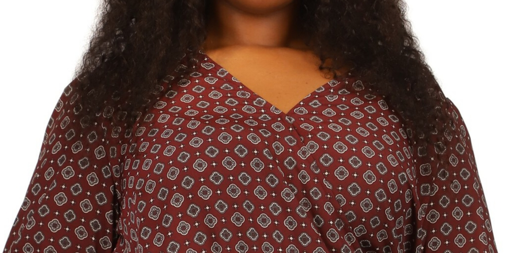 Michael Kors Foulard feminino estampado com estampa de letras falsas, vermelho, tamanho 1X