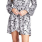 Vestido curto de crepe com estampa paisley metálica Michael Kors feminino, branco