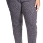 Calça jeans skinny feminina Michael Kors com estampa animal, preta, tamanho 14W