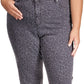 Calça jeans skinny feminina Michael Kors com estampa animal, preta, tamanho 14W