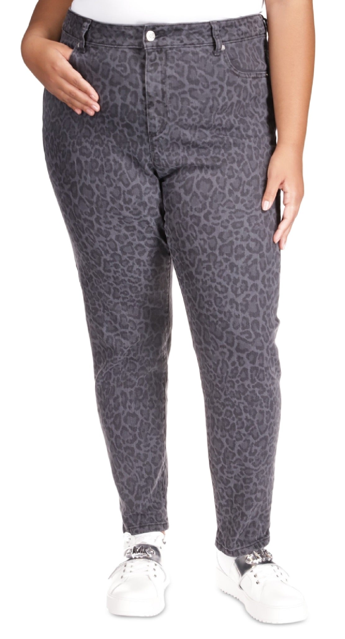 Calça Jeans Skinny Feminina Michael Kors Animal Print Preta Tamanho Pequeno
