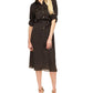Vestido utilitário feminino Michael Kors com mangas dobradas, preto, tamanho pequeno