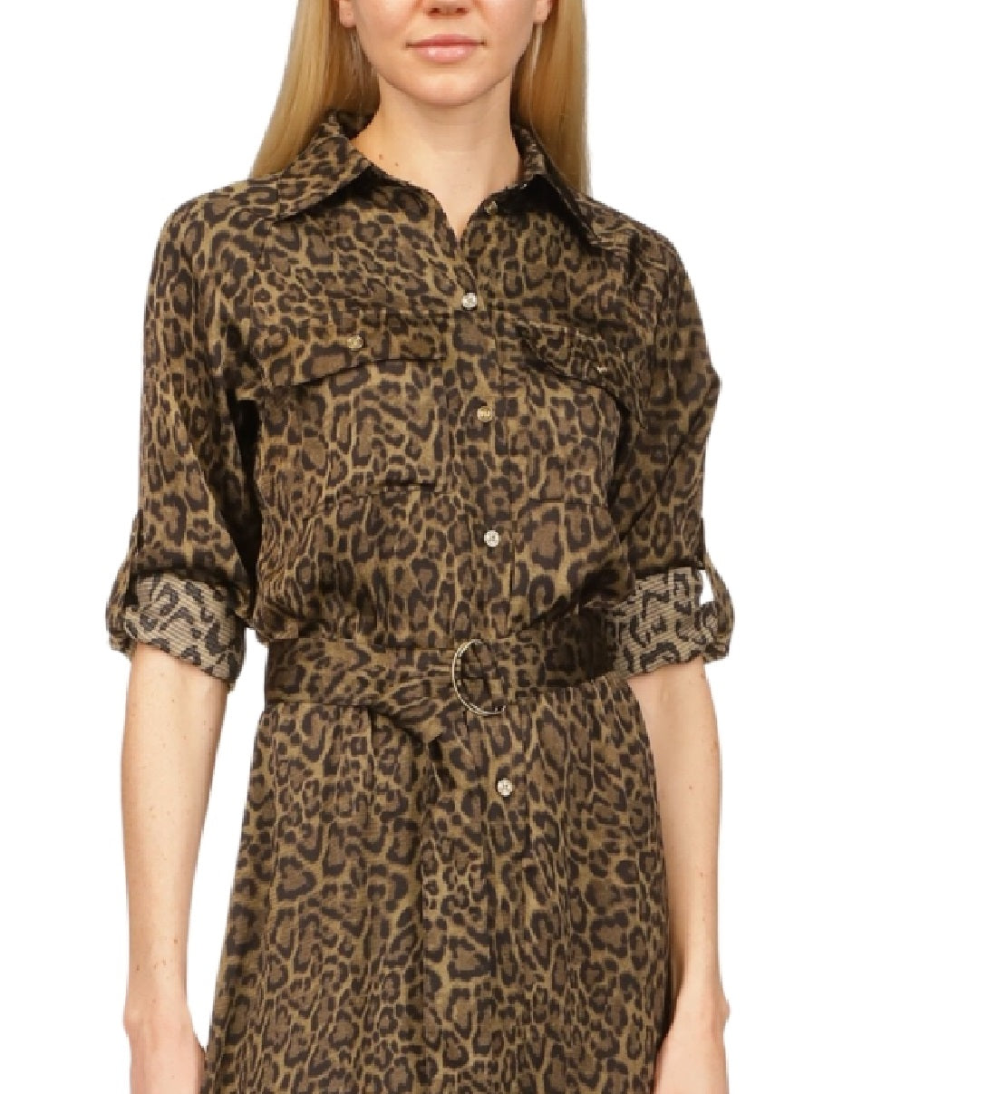 Vestido utilitário midi com estampa de chita Michael Kors feminino, verde, tamanho extragrande