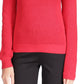 Suéter feminino Michael Kors Shaker Knit com zíper, vermelho, tamanho pequeno