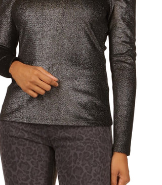 Michael Kors Top Feminino Metálico Veludo com Corrente Ombros Vazados Cinza Tamanho Pequeno Pequeno