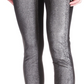 Leggings de veludo com tachas Michael Kors para mulheres, cinza, tamanho extragrande