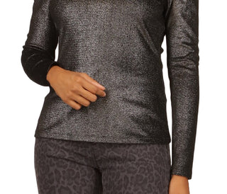 Michael Kors Top Feminino com Corrente Metálica de Veludo e Ombros Vazados, Preto, Tamanho Médio