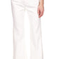 Calça jeans feminina Michael Kors Selma Shank com bainha abotoada e perna larga, branca, tamanho 6