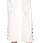 Calça jeans feminina Michael Kors Selma Shank com bainha abotoada e perna larga, branca, tamanho 6