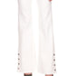 Calça jeans flare feminina Michael Kors Selma Shaneck, branca, tamanho 14