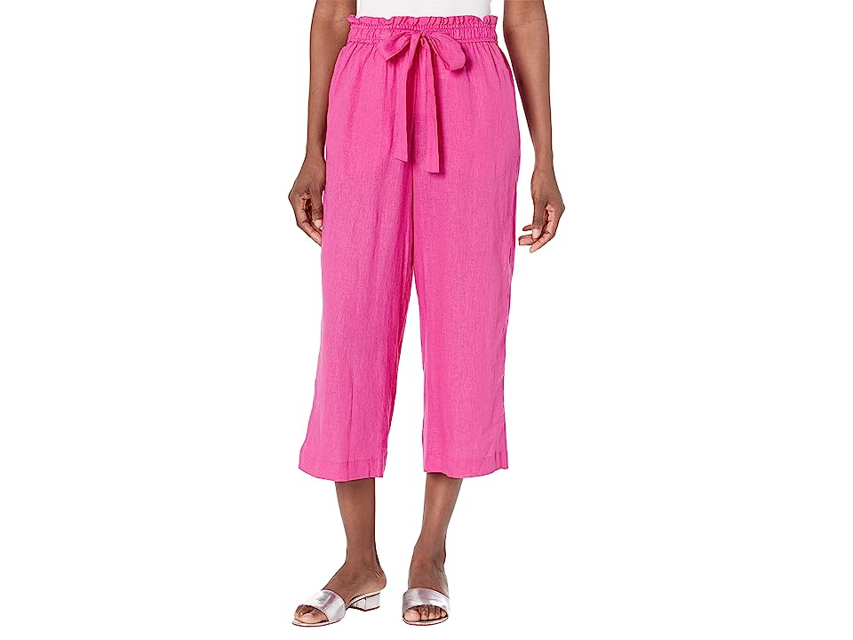 Calça feminina Michael Kors com amarração frontal e perna larga, rosa, tamanho extragrande