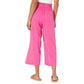 Calça feminina Michael Kors com amarração frontal e perna larga, rosa, tamanho extragrande