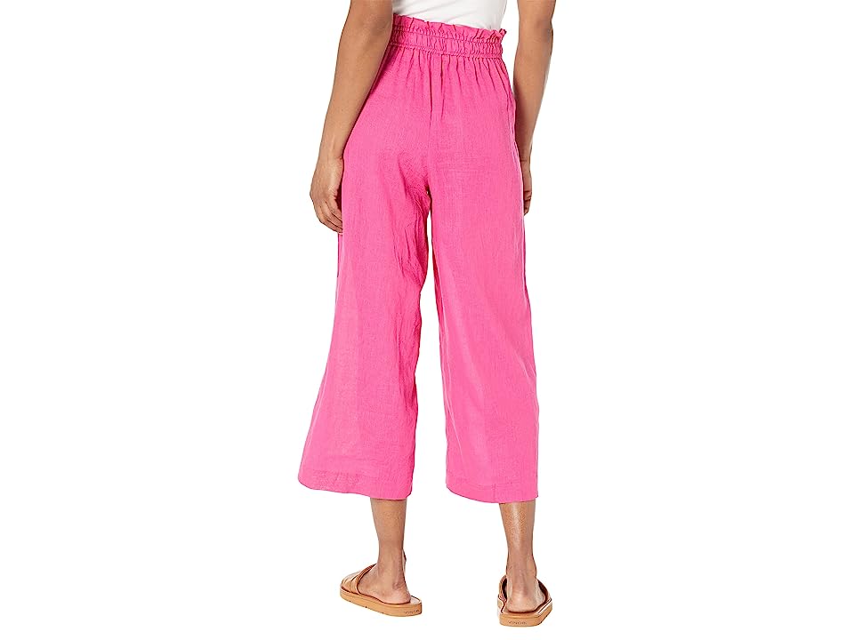 Calça feminina Michael Kors com amarração frontal e perna larga, rosa, tamanho extragrande