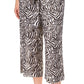 Calça feminina Michael Kors com estampa de zebra metálica, marrom, tamanho extragrande