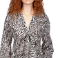 Blusa feminina com estampa de zebra metálica Michael Kors, marrom, tamanho extragrande