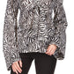 Blusa feminina com estampa de zebra metálica Michael Kors, marrom, tamanho extragrande