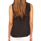 Blusa feminina Michael Kors Crepe com corrente sintética e amarração frontal, preta, tamanho X-S