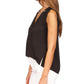Blusa feminina Michael Kors Crepe com corrente sintética e amarração frontal, preta, tamanho X-S