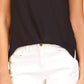 Top Michael Kors Feminino Crepe Corrente Faux Wrap Preto Tamanho X-G