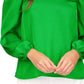 Blusa feminina Michael Kors de cetim com ombros descobertos, verde, tamanho extragrande