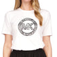 Camiseta feminina Michael Kors com estampa de logotipo e pingente, branca, tamanho pequeno
