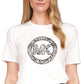 Camiseta feminina Michael Kors com estampa de logotipo e pingente, branca