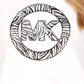 Camiseta feminina Michael Kors com estampa de logotipo e pingente, branca
