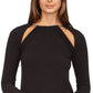 Blusa feminina Michael Kors com decote em corrente e recorte preto, tamanho grande