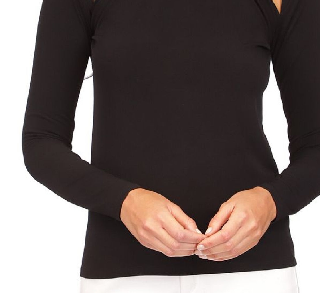 Blusa feminina Michael Kors com decote em corrente e recorte preto, tamanho extragrande