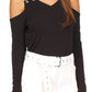 Michael Kors Top Feminino com Corrente e Ombros Vazados Preto Tamanho X-S