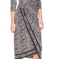 Vestido midi assimétrico com estampa de zebra feminino Michael Kors, cinza, tamanho extragrande