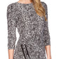 Vestido midi assimétrico com estampa de zebra feminino Michael Kors, cinza, tamanho extragrande