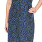 Vestido curto feminino Michael Kors com estampa de zebra e anel, azul, tamanho médio