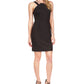 Vestido feminino Michael Kors com alças finas e corrente, preto, tamanho extragrande