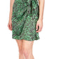 Vestido feminino com estampa de zebra e gravata Michael Kors, verde, tamanho médio