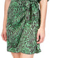 Vestido feminino com estampa de zebra e gravata Michael Kors, verde, tamanho médio