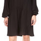 Vestido curto plissado feminino Michael Kors, preto, tamanho grande