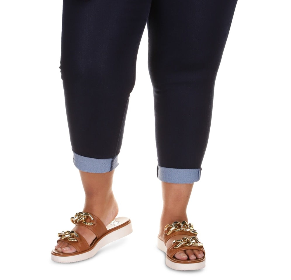 Calça jeans skinny feminina Michael Kors de cintura alta, azul, tamanho 20W