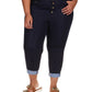 Calça jeans skinny feminina Michael Kors de cintura alta, azul, tamanho 20W