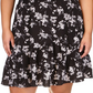 Vestido envelope feminino Michael Kors Botanical manga curta preto