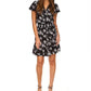 Vestido envelope falso com estampa floral feminino Michael Kors, preto, tamanho 3X