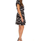 Vestido envelope falso com estampa floral feminino Michael Kors, preto, tamanho 3X