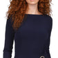 Top Michael Kors Feminino com Ferragens Frontais Torcidas Azul Tamanho Grande