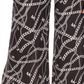 Calça feminina Michael Kors com estampa de corrente e fenda alta, preta, tamanho pequeno, extrapequeno