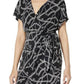Vestido feminino Michael Kors com amarração na cintura falsa, preto, tamanho pequeno